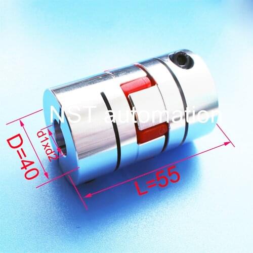 CNC Flexible Coupler 8/10/12/15/18/19/20/22mm BW Three Jaw D40 L55 Aluminium Plum Shaft Coupling Motor Connector