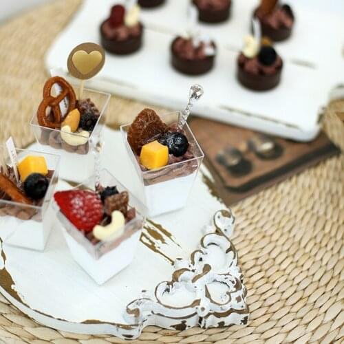 4Pcs/set Artificial Kitchen Fake Pudding Cup Model Gourmet Wedding Dessert Decoration Photography Props реквизит для фотосъемки