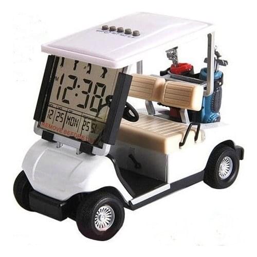 LCD Display Creative Mini Golf Cart Clock Race Souvenir Novelty Assorted color newest mini golf cart clock desktop golf gift