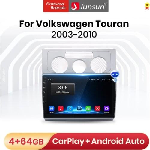 Junsun V1 Android 10 AI Voice Control 4G wifi DSP Car Radio Multimedia For Volkswagen Touran 1 2003-2010 Navigation GPS