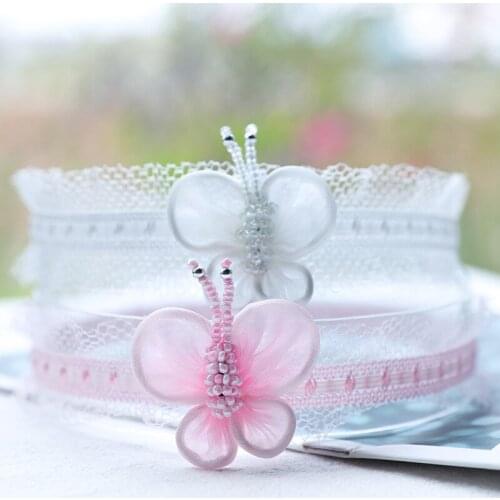 2021 New Handmade butterfly lace Headband For Girls Beaded yarn butterfly Headband Fashion Hair Accessories резинки для волос