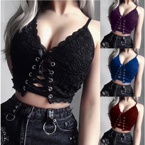 New Fashion Womens Trendy V-Neck Solid Color Lace Up Bralette Tops Sexy Slim Crop Top Yoga Bra Vest Underwear Plus Size S-5XL