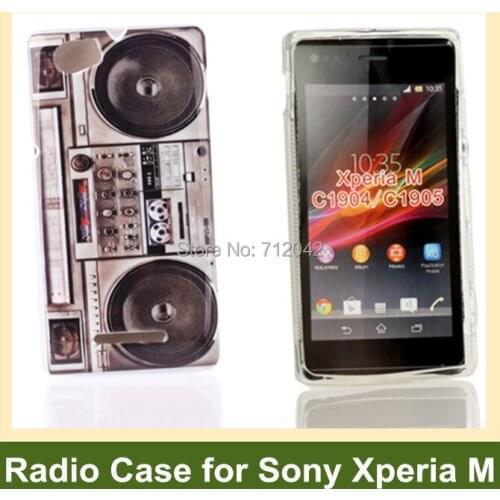 OEEKOI Vintage Radio Print Soft Gel TPU Cover Case for Sony Xperia M C1904 C1905 Free Shipping