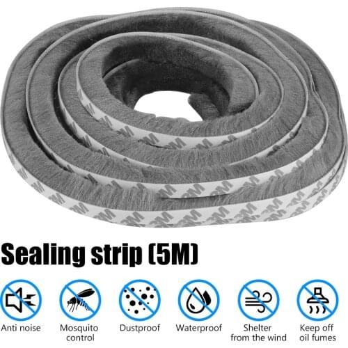 Window Tape Weather Draught Excluder Insulation Sound Home Door Gasket Sealing Adhesive 5m Wind-proof Brush Strip Accessories