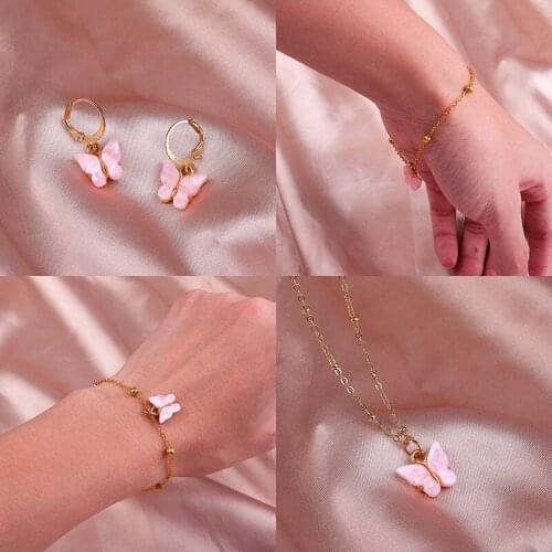 10Pcs Colorful Acrylic Cute Butterfly Setting Charms Pendant for Necklace Bracelet Earrings DIY Jewelry Making Women Girls Gifts