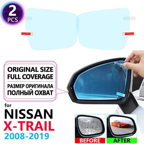 Full Cover Anti Fog Rainproof Film Rearview Mirror for Nissan X-Trail T31 T32 2008~2019 Accessories X Trail Rogue 2014 2015 2019