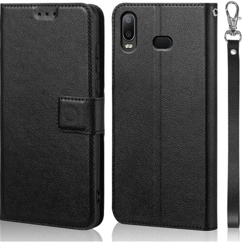 Luxury Flip Case For Samsung Galaxy A6S SM-G6200 Cover Original Book Design Leather Phone Coque Wallet Capa Stand With Strap