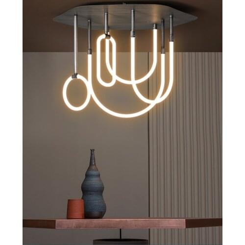 Postmodern light luxury ceiling lamp Nordic minimalist creative living room villa exhibition hall sales department line lamp