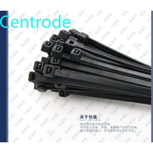 Self locking nylon binding band large binding band plastic buckle fastener binding line rope white / Black 50PCS