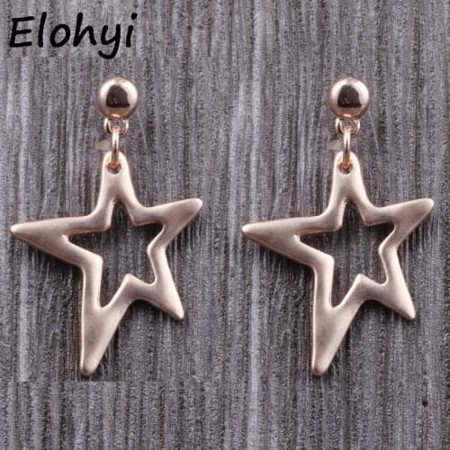 ELOHYI Women Pentagram Statement Eearrings Simple Alloy Earring Jewelry Wholesale For Girls For Women Gift Free Shipping