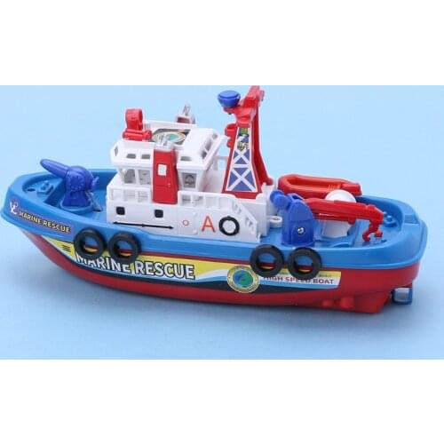Fast Speed Music Light Electric Marine Rescue Fire Fighting Boat Toy for Kids L4MC
