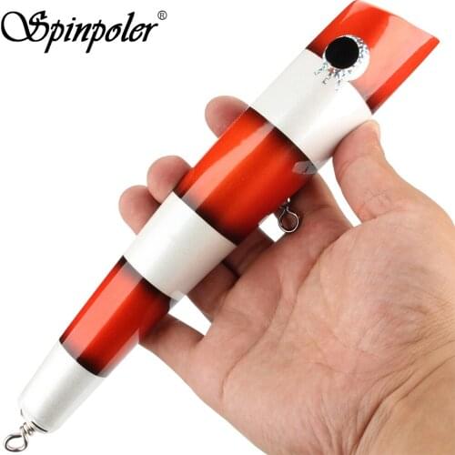 Spinpoler 120g/22cm Popper Tuna Surface Floating Topwater Plug Wood Bait Saltwater Swimbait Bass Crankbait deep sea fishing
