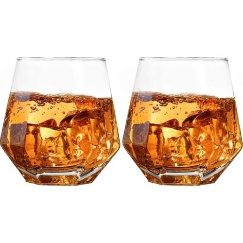 280 ml Crystal Glass whiskey Old Fashioned Glasses with Thick Weighted Bottom for Rocks, Scotch, Bourbon, Liqueur