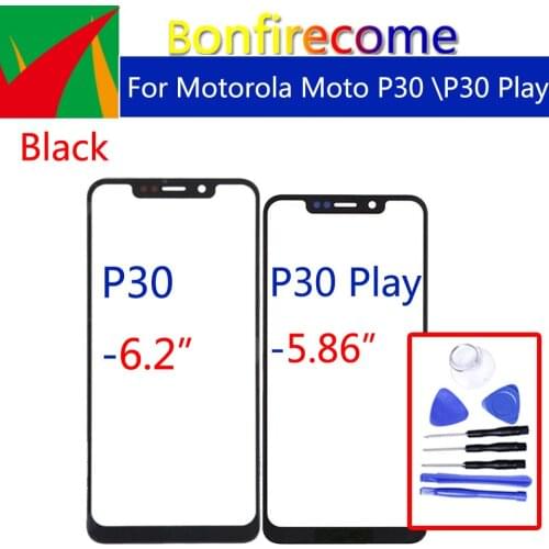 Touchscreen For Motorola Moto P30 Touch Screen Front Panel Glass Lens LCD Outer Glass For Moto P30 Play