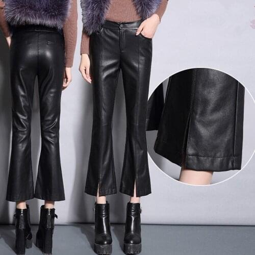 WUYANGTONGDA Women's Leather Pants
