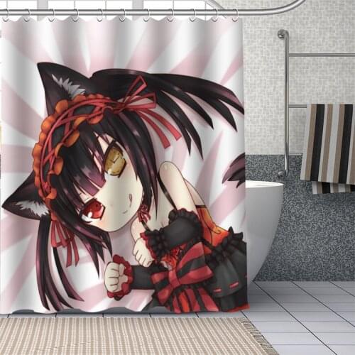 Custom DATE A LIVE Shower Curtains DIY Bathroom Curtain Fabric Washable Polyester for Bathtub Art Decor douchegordijn