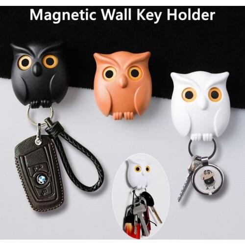 1 PCS Owl Night Wall Magnetic Key Holder Keychains Key Hanger Hook Hanging Key Magnets Hold Key Hanger Hook Accessories