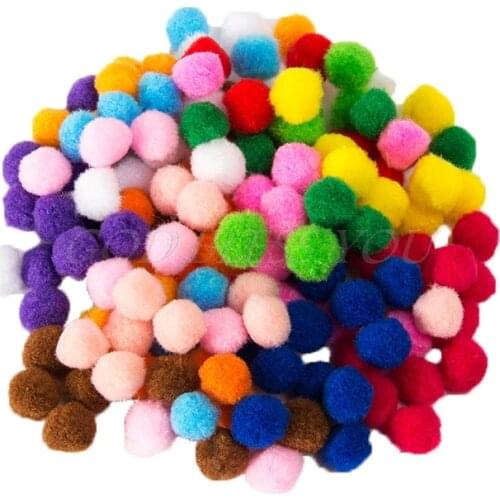 100/200/500PCS Assorted 8mm Mixed Color Soft Fluffy Pom Poms Pompoms DIY Craft Supplies Drop Shipping