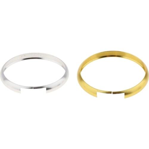 2Pcs Aluminum Remote Control Key Ring Trim Chain for 2008 and up MINI Cooper (R55 R56 R57 R58 R59 R60) - Gold & Silver