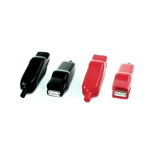 4pcs 80mm Power Testing Insulated Clip Alligator Test Clamp Black Red 20A