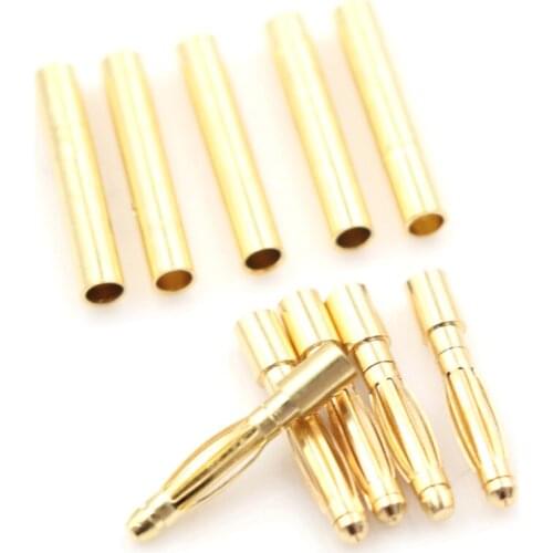 5Pair Banana Plugs Adapter + Shrink Tubing Gold Plated Bullet Connector Plug Sets RC Part For Battery Connector 2/4mm