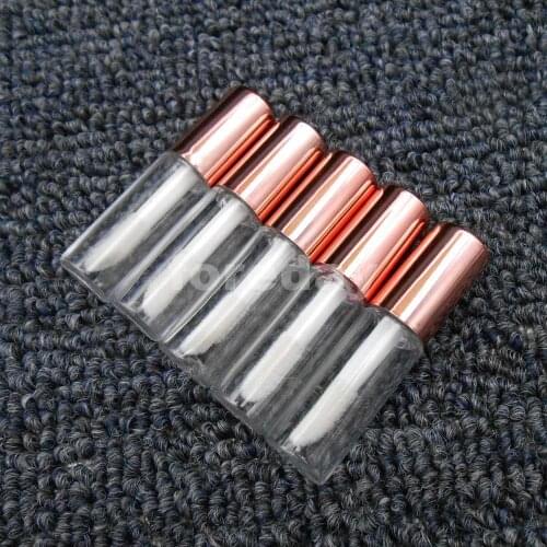 5PCS X NEW 1.2ml Gold Pretty Empty Clear Lip Gloss Tube Lip Balm bottle Container 1.2 ML PET 11mm*43mm 5PCS/LOT HQ MINI *FD118X5