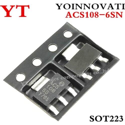 50pcs/loy ACS108-6SN-TR ACS108-6SN ACS108 TRIAC SENS GATE 600V 0.8A SOT223 IC best quality