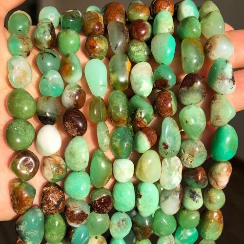 8-10mm Natural Irregular Australian Chrysoprase Jades Loose Stone Beads For Jewelry Making DIY Bracelet Accessories 15''Inches