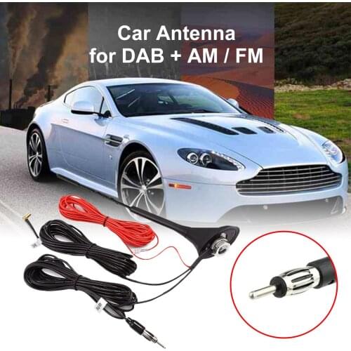 Car Antenna Radio DAB+AM/FM Amplified Splitterfor Vehicle Roof Radio FM Antenna Aerial Amplifier Booster Car Antenna Radio