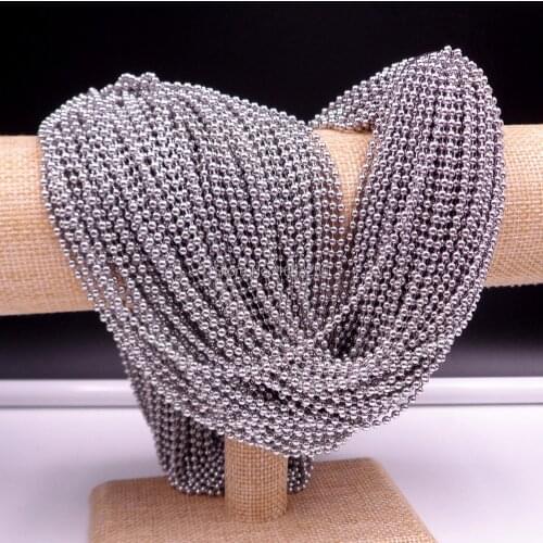 Large Wholesale 100Meter Stainless Steel 2.4mm Beads Chain Link Jewelry Finding /Marking Chain DIY Necklace