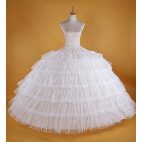 Big White Petticoats Super Puffy Ball Gown Slip Underskirt For Adult Wedding/Formal Dress Brand New Large 6 Hoops Long Crinoline