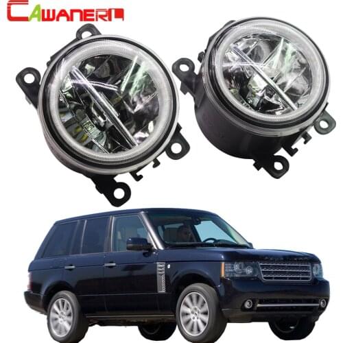 Cawanerl 2 Pieces Car Styling H11 LED Bulb Fog Light + Angel Eye DRL 12V For Land Rover Range Rover III SUV (LM) 2009-2012
