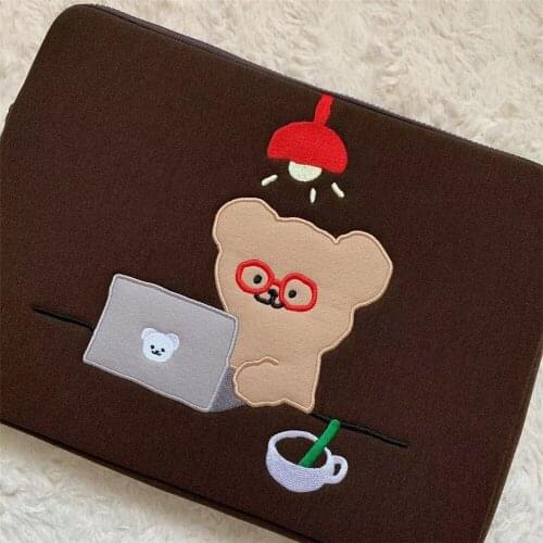 IPad Pro 11 Pouch Sleeve Korea Style Girls Cute Bear iPad Air 1 2 3 4 10.9 10.2 10.5 Inch Protective Tablet Case Travel Bag