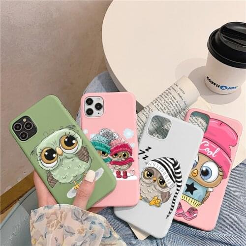 Cartoon Owls Case For Xiaomi Mi 10T Note 10 Lite A3 A1 A2 6X 9T 8 9 SE Poco X3 NFC Redmi Note 9 8 Pro 8T 9s 7 6 5 9C TPU Cover