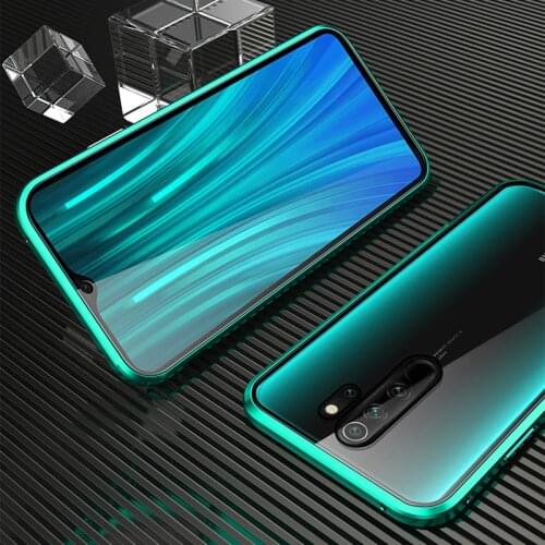 Double-Sided Magnetic 360 Full Protect Flip Cases On Redmi Note 8 Pro Note7 Tempered Glass Back Cover for Xiaomi Note 8T 8 Case
