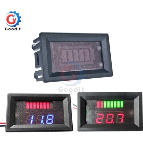 6V 12V 24V 36V 48VACID Battery Charge Level Indicator Battery Tester Lithium Battery Capacity Meter LED Tester Voltmeter