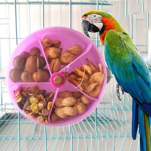 Pet Bird Parrot Hummingbird Feeder Outdoor Supplies Cage Accessories Dividing Grid Rotate Food Box Educational Toys