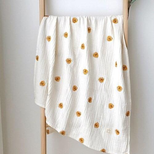 Beautiful Infant Soft Blanket Bathing Swaddle Newborn Anti-Kick Wrap Children Stroller Windproof Blanket Organic Cotton Baby