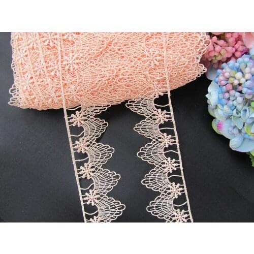 10Yds Lace Ribbon Trim Guipure Orange Water Soluble Fabric Applique Wedding Dress Sewing Accessories encajes para 45mm Width