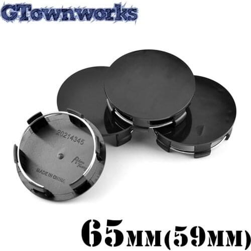 4 pcs 65mm Flat Plain Wheel Center Cap For Car Rim Black Chrome ABS Plastic Hubcap Dust Cover