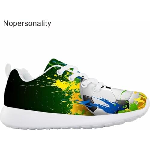 Nopersonality Boy Casual Flats Football Printing Mesh Casual Sneaker for Teenager Walking Lightweight Sneakers in Summer/Autumn
