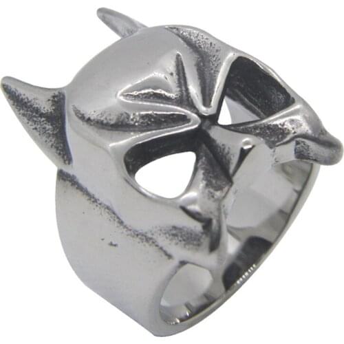 Mask Skull Ring 316L Stainless Steel Fashion Jewellery Punk Biker Style Ring For Man Size 7-13