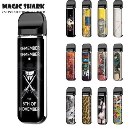 2.5D Stereo Matte Painting Stone V-Vendetta Leopard Vape Sticker Case Full Wrap Film Skin Cover for Smok Novo 2 Novo2
