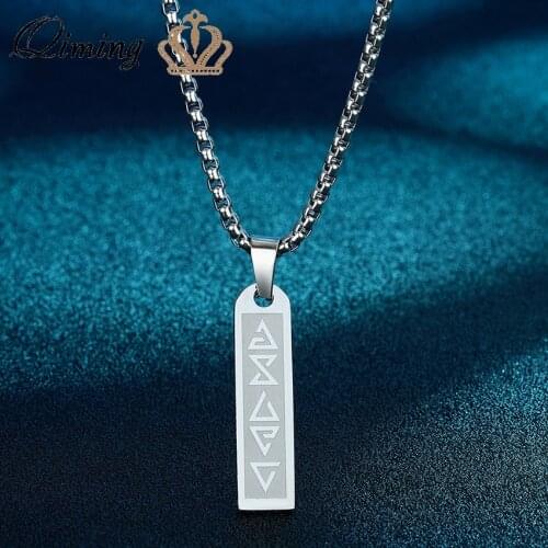 Trendy 5 Signs Of The Elements Medallion Pendant Necklace For Women Stainless Steel Jewelry Geometric Bar Charm Men Necklace