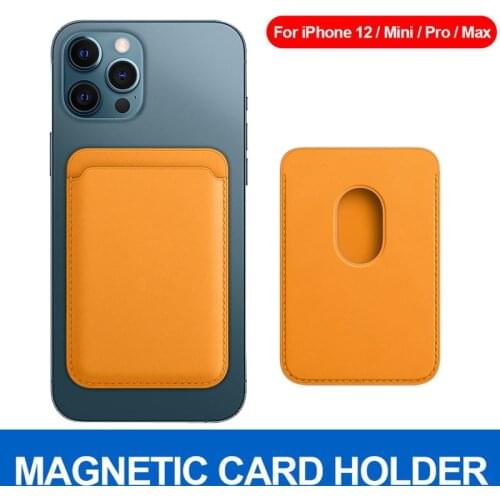 Adsorption Original Official For Magsave Card Bag For iphone 12 Pro Max mini Case Apple Genuine Leather With Card Package Holder