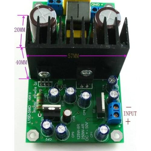 L15DSMD IRS2092S High power 250W Class D Audio Digital Power Mono Amplifier Board