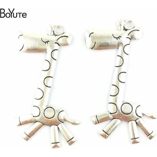 BoYuTe (10 Pieces/Lot) 43*80MM Zinc Alloy Deerlet Pendant Antique Bronze Silver Plated Charms Diy Jewelry Findings Components