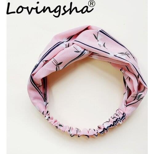 LOVINGSHA Cute Floarl Women Hair Tie Cross Design Lady Headband Girl Hair Holder Rope Female Hair Accessories Turban ATC029