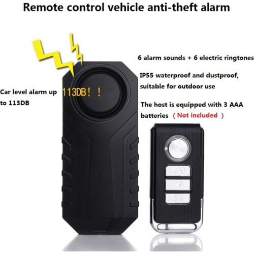 Vehicle Anti-theft Alarm Motorcycle Bicycle Electric Vehicle Alarm Wireless Remote Control Waterproof Bicycle Anti-theft Alarm