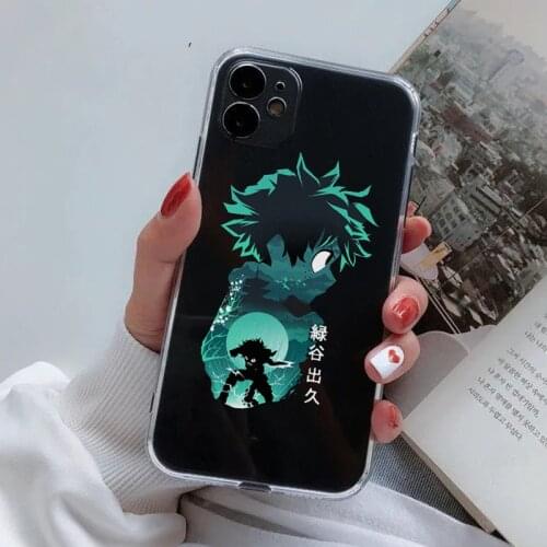 My Hero Academia Deku Transparent Phone Case For iPhone XR 11 12 Pro MAX XS 7 SE2020 X 8 6 Plus Cute Anime Soft TPU Cover Fundas